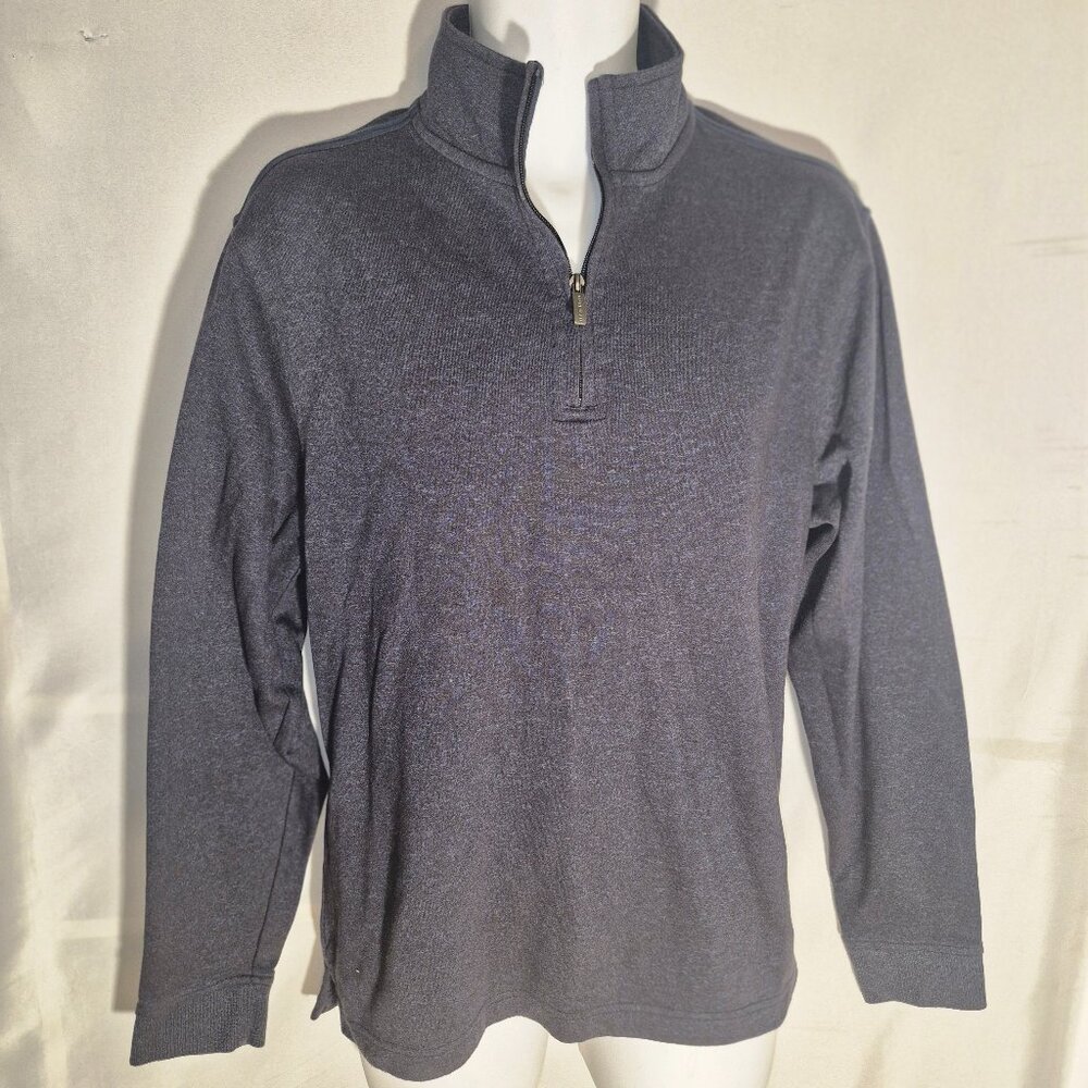 VAN HEUSEN heavy shirt/light jacket. dark gray w/ zippered collar in size Medium